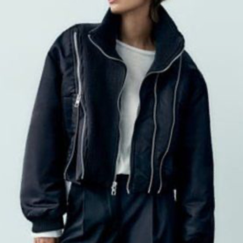 Zara zippered bomber jacket, Medium, New - Picture 5 of 10